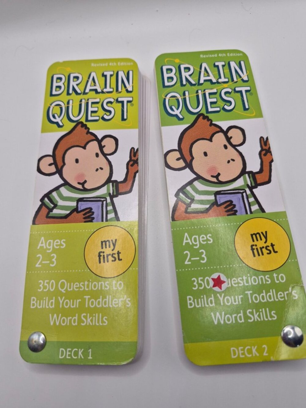 Brain Quest My First Ages 2-3 Flash Card Decks 1 & 2 Revised 4th Edition
